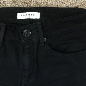 SANDRO Paris black skinny jean with ankle zipper